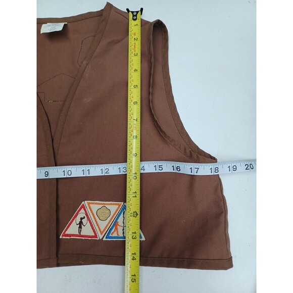 Vtg Girl Scouts Circle T Council Green Vest With Patches #4015 Sz L - Picture 8 of 10